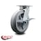 Service Caster 8 Inch Kingpinless Thermoplastic Rubber Wheel Swivel Caster with Brake SCC SCC-KP30S820-TPRRF-SLB - alternate 3